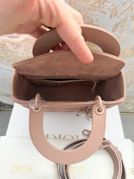 New! Christian Dior Medium  Ultra Matte Calfskin Cannage Lady Dior Bag - Picture 10 of 16